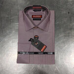 Brand New Balenzia 2 Ply Cotton Men's Dress Shirt Plaid Purple Size 16 L